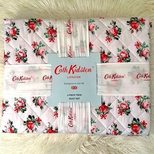 Cath Kidston "Twin Quilt Set in Roses and Bows on Pink" NWT